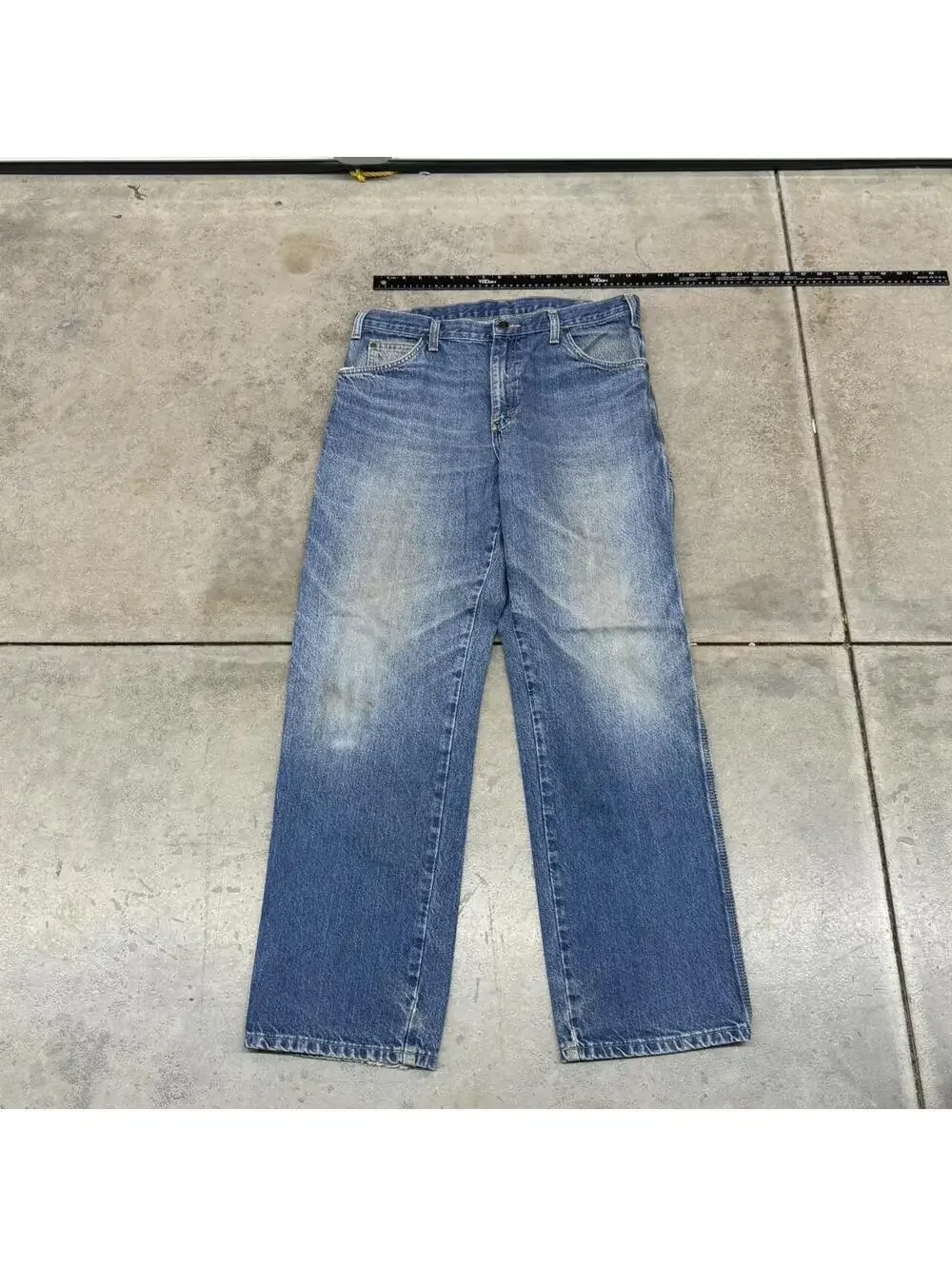 vintage dickies relaxed baggy fit faded blue jeans size 34 x 30
